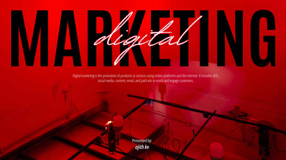Red and Black Bold Modern Digital Marketing Presentation